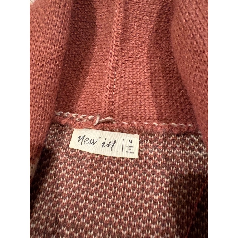 New In Southwestern Fringe Cardigan Rust Orange Aztec Paisley Boho Sweater M xx - Picture 6 of 8